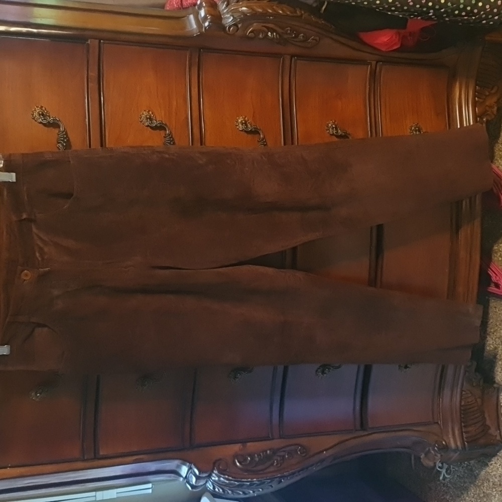Vtg Ladies Chocolate Brown Suede Pants sz 14
